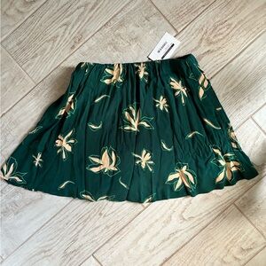 Wishlist Apparel Green and Cream Floral Skirt